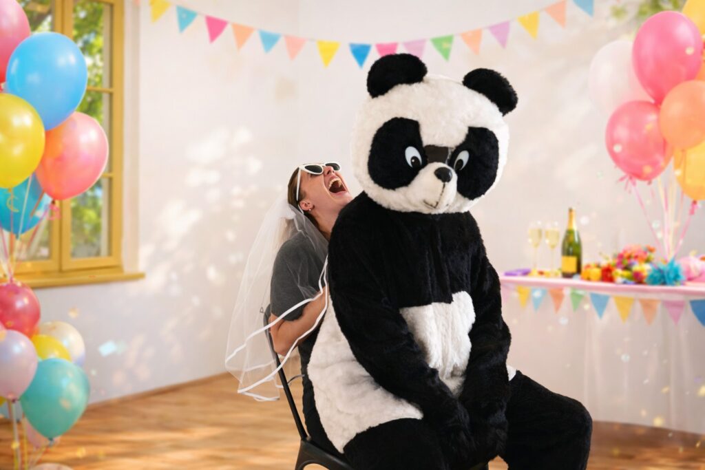 Roztomilá panda se svlékne