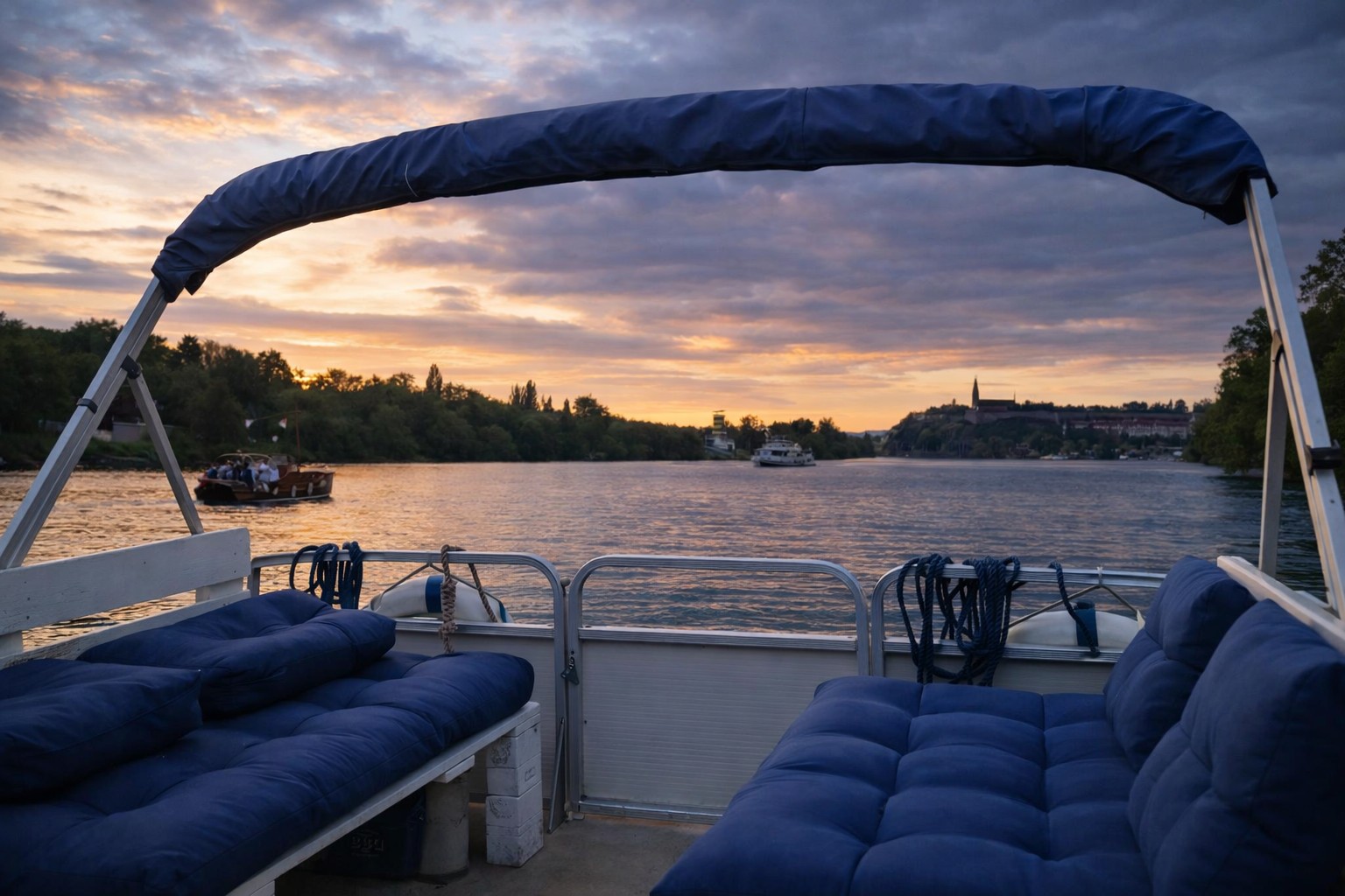 Večerní plavba člunem po Vltavě v Praze pro rozlučku nevěsty